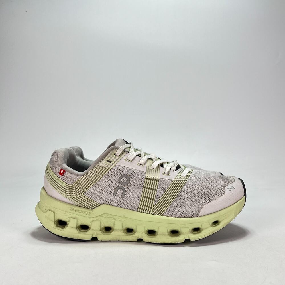 On Cloudgo White Meadow Green Lace Up Road Running Shoes 55.98624 Women's Size 7